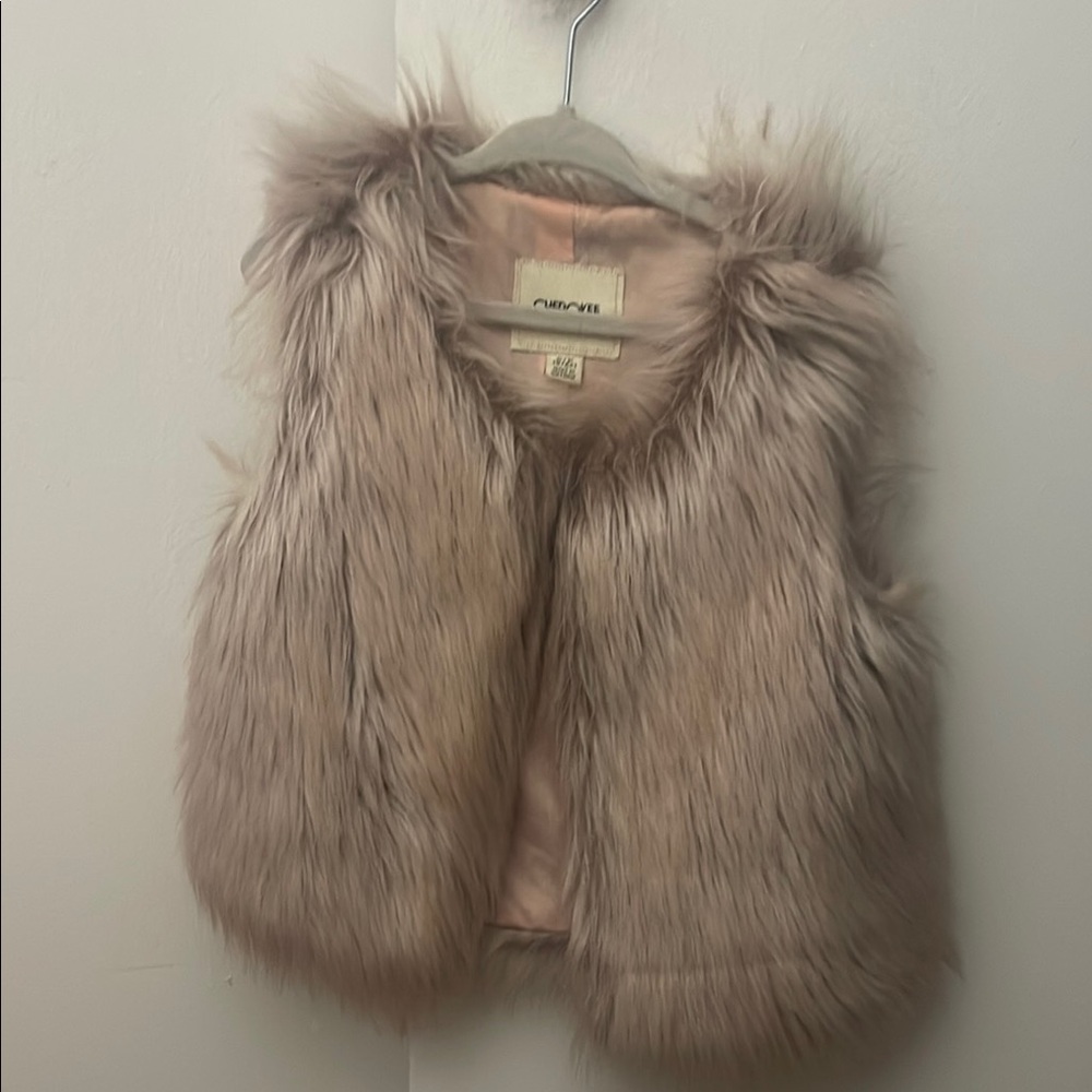 Faux Fur Vest for Kids - Rose (6/6X)
